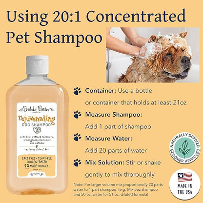 Bobbi Panter Rejuvenating Dog Shampoo, Restores & Revitalizes Skin & Fur, Orange Citrus Scent - 30:1 Concentrated Formula, Made in The USA, Trusted by Professional Groomers, 14 oz. (Case of 12)