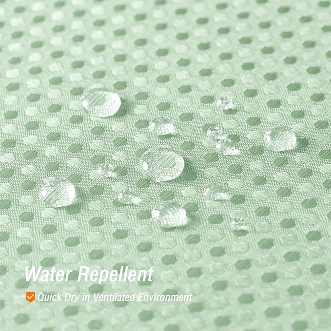 Gibelle Mint Green Shower Curtain, Waffle Weave Textured Fabric Shower Curtain for Bathroom - Soft Cloth & Hotel Spa Luxury, Water Repellent, Machine Washable, 72X72, Mint Green