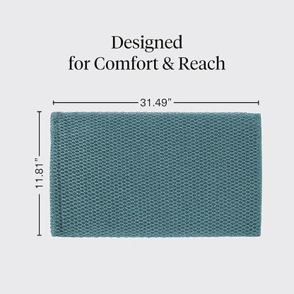 Kitsch African Net Sponge – Exfoliating Body Scrubber for Cleansing & Gentle Daily Exfoliation – Stretchable Bath Sponge for Hard-to-Reach Areas, Long-Lasting Shower Essential - Aqua Grey, 3 Pcs