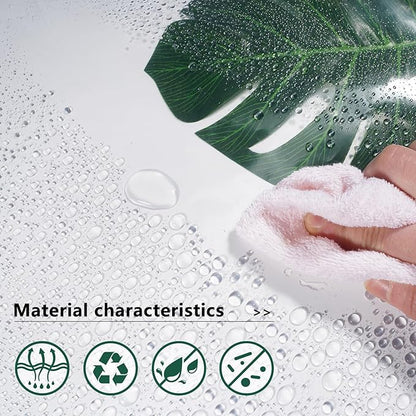 AooHome Thin Clear Shower Curtain Liner, Premium Light Weight EVA 4G Plastic Bathroom Shower Liner with Rustproof Metal Grommets and Bottom Magnets, 54x72 inch (No Hooks)