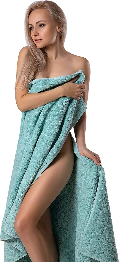 Turkish Cotton Ultra-Soft Plush Absorbent Quick Dry Bathroom Towel Set, Made in Turkey (Mint Green, 6 pcs Towel Set)