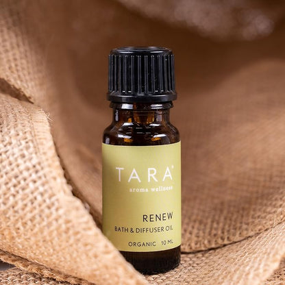 TARA Spa Therapy Renew Bath & Diffuser Oil – 100% Organic, Blended Concentrated, Aromatherapy Formula, 10ml
