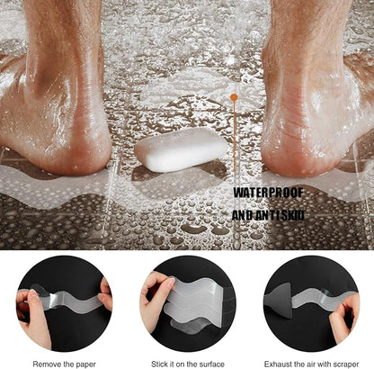 Patented 36 PCS Anti Slip Shower Stickers, Safety Bathtub Strips Adhesive Decals with Premium Scraper for Bath Tub Shower Stairs