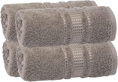 Melissa Linen - Fingertip Towels 4 Pack, 100% Turkish Cotton, Small Hand Towels for Body and Face, 12 x 18 in, Soft and Absorbent, Quick Dry, (Brown Fingertip Towels)
