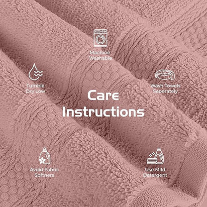 RIVERSIDE 12 Pack Premium 100% Cotton Face Washcloths, 550 GSM, 12 x 12 Inches, Soft, Absorbent Towels for Body & Shower, Bathroom Wash Clothes, Durable Face Towels Set for Spa, Gym, Dusty Rose