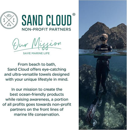Sand Cloud Turkish Beach Towel - 100% Organic Cotton Turkish Bath Towels - Ultra Soft, Sand Free & Quick Dry Towel for Beach, Pool, or Picnic - As Seen on Shark Tank - Boho Sundown