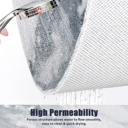 Shower Mat Non Slip - 24x32 Inch Soft Comfort Bath Mat with Drainage Holes, PVC Loofah Massage Bathmat for Shower, Tub, Bathroom, Wet Areas, Quick Drying