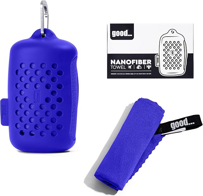 Quick Dry Nanofiber Towel Compact Camping Gym Travel Fast Drying Microfiber Cooling Towels Workout Yoga Sport Backpacking Products (Blue)