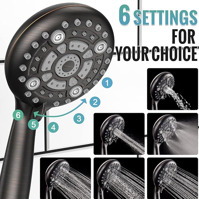 SR SUN RISE Shower Faucet - 16 Inch Multifunctional High Pressure Shower Head System with Handheld Shower Head Fixtures - Valve Included - Oil Rubbed Bronze