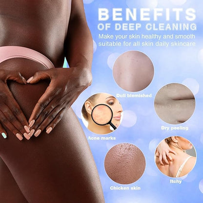 UJFQBH 3 Pieces African Bath Sponge African Net Long Net Bath Sponge Exfoliating Shower Body Scrubber Back Scrubber Skin Smoother,Great for Daily Use (Pale Purple, Blue, Green)