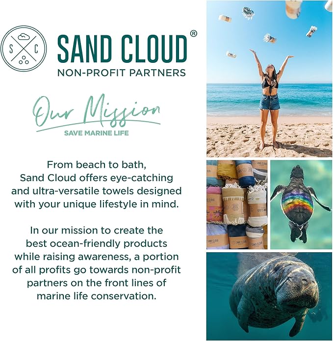 Sand Cloud Extra Large Turkish Beach Towel - Sand Free - 100% Organic Turkish Cotton Yarn - Quick Dry Towel for Beach, Picnic Blanket or Throw - As Seen on Shark Tank - Tie Dye (Luna)
