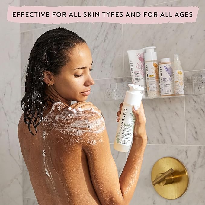 The Honest Company 2-in-1 Cleansing Shampoo and Body Wash Face Lotion Bundle Gentle for Baby Naturally Derived Lavender Calm 18.5 fl oz