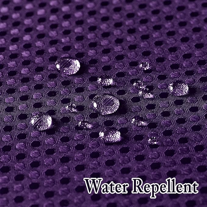 Gibelle Long Shower Curtain 72x80, Waffle Weave Bathroom Shower Curtain with Snap-in Fabric Liner Set, No Hooks Needed, Hotel Style with Mesh Top Window, Purple