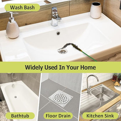 Kelly's Collection 30 Inch Drain Snake Hair Clog Remover Tool, Anti-Break Sink Snake Drain Cleaner Tool for Bathroom Sink Tub, Shower, Pipe Drain(5 Pack)