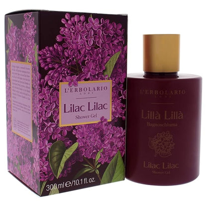 L'Erbolario Lilac Lilac Shower Gel - Body Wash Gently Caresses and Cleanses Your Skin - Perfumed and Relaxing Body Foam - Scented Shower Gel - Refreshing and Invigorating Bath Gel - 10.1 oz