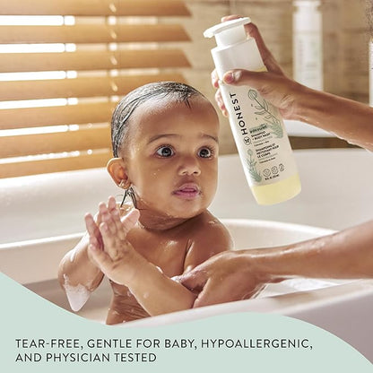 The Honest Company 2-in-1 Cleansing Shampoo and Body Wash for Sensitive Skin Gentle Tear-Free Hypoallergenic Baby with Naturally Derived Ingredients Fragrance-Free 18 fl oz