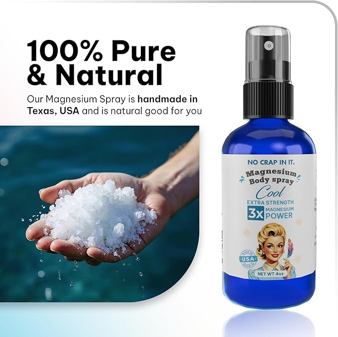 No Crap In It Magnesium Spray, Triple Action!- Your Way to Wellness | Immediate Relief with Our Unique Magnesium Glycinate, Citrate, Chloride Blend Spray (Cool)