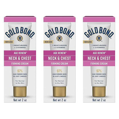 Gold Bond Age Renew Neck & Chest Firming Age Renew Cream, 2 oz., Clinically Tested Skin Firming Cream, Pack of 3