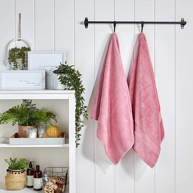Christy Supreme Hygro 4 Piece Towel Set | Blush | 100% Luxury Supima Cotton | Ultra Soft | Super Absorbent | 650GSM | 2 Bath Towels 2 Hand Towels