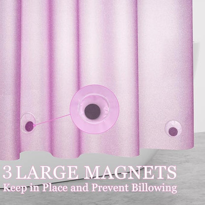Dreamy Pink Glitter PEVA Shower Curtain Long 78 Length, Waterproof Plastic Sparkle Shower Curtain Liner with 3 Weighted Magnets, 72x78 Shimmery Rose Pink Décor Bathroom Shower Curtain or Liner