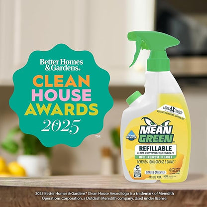 Mean Green Refillable Ultra Powered CONCENTRATE Multi Purpose Cleaner, Citrus & Green Tea, 14.3 fl oz