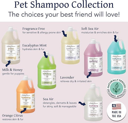 Bobbi Panter Nourishing Dog Conditioner - Detangles & De-Matts with Natural Safflower Oil, Keratin, Shea Butter, Aloe Vera for Fur, Sea Air Scent, 10:1 Concentrate, Made in The USA, 1 Gal.