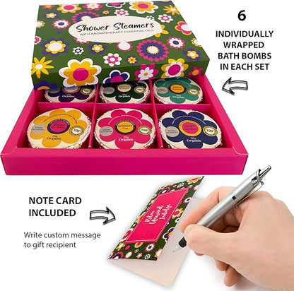 Shower Steamers for Women Gift Set – 24 Pack (4 Boxes of 6), Aromatherapy Shower Bombs w/Essential Oils, Relaxing Shower Melts, Perfect Spa Gift for Christmas, Stocking Stuffers for Women, Men, Teens