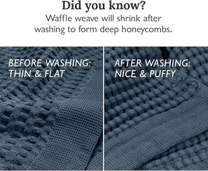 GILDEN TREE Waffle Bath Sheet Quick Dry Towel, Thin Luxury Bath Towels, 40x80 Large Bath Towels 2 Pack Bath Sheets, Modern Style (Midnight Blue)