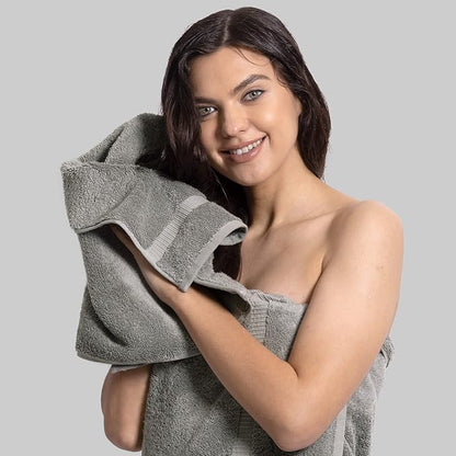 Chakir Turkish Linens Premium Cotton Absorbent Turkish Towels (Hand Towel - 4 Piece Gray)