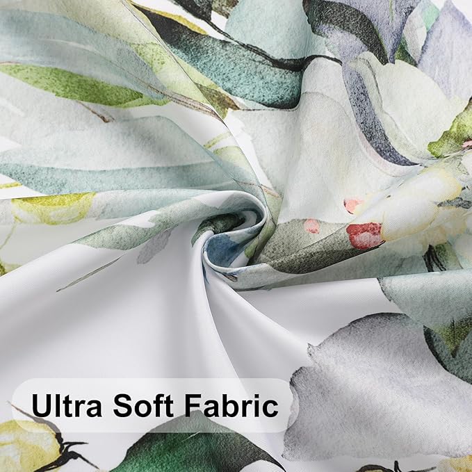 Colorful Star Sage Green Eucalyptus Waterproof Shower Curtain Set with Hooks, Minimalist Watercolor Floral Print Bathroom Décor, Plant Leaves Washable Fabric Shower Curtain, 72 x 72 Inch