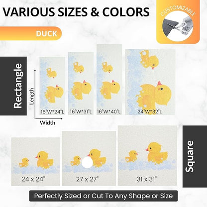 Non Slip Bathtub Mat Shower Mat for Tub - Loofah Bath Mats for Bathroom - 40x16 Bathtub Floor Mat - Textured Anti Slip Bath Mat Without Suction Cups - Secure Mat for Wet Areas (40x16 Duck)