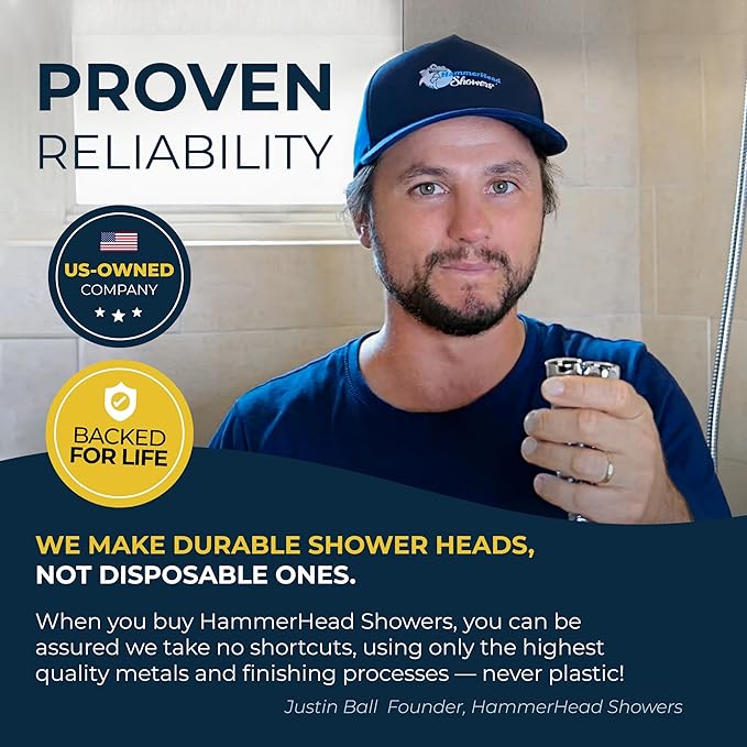 HammerHead Showers® Solid Metal 12 Inch Rainfall Shower Head, Large Rain Shower Head, 2.5 GPM High Flow Shower Head Optimized for Pressure, Wall-Mounted or Ceiling Rain Shower Head, Oil Rubbed Bronze