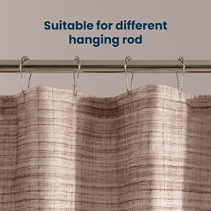 SLEEP ZONE Oatmeal Heather Shower Curtain Waterproof Curtains for Bathroom Decor Bathtub Geometric Shower Curtain 72" × 72"