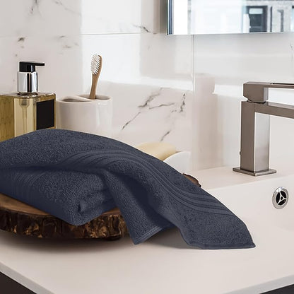 BOUTIQUO Ultra Soft Cotton 6 -Piece Hand Towel Set 16x24 Inch, Ideal for use in Bathroom, Kitchen, Gym, Spa & General Cleaning, Compact & Lightweight Multi Purpose Hand Towels - Charcoal Grey