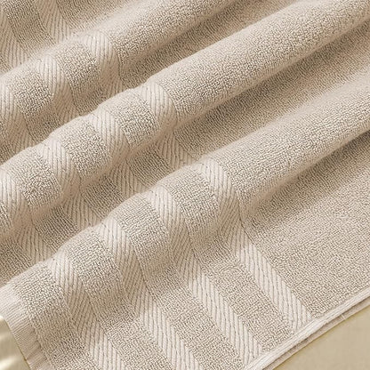 Hearth & Harbor Bath Towels for Bathroom - 100% Ring Spun Cotton Luxury Bathroom Towels - Soft & Highly Absorbent Bath Towels Set, 6 Piece Set, Beige