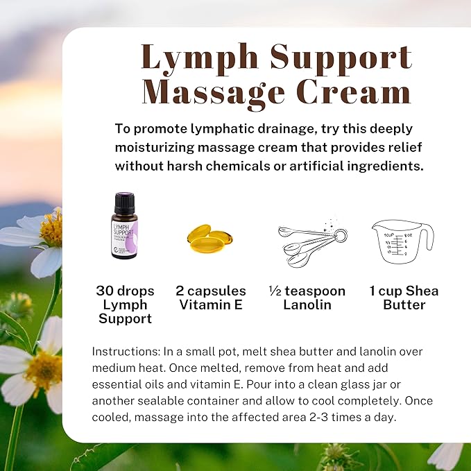 Rocky Mountain Oils Lymph Support Essential Oil Blend with 100% Pure and Natural Essential Oils - Lymphatic Oil, Massage Oil for Massage Therapy - 15ml