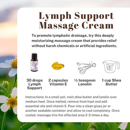 Rocky Mountain Oils Lymph Support Essential Oil Blend with 100% Pure and Natural Essential Oils - Lymphatic Oil, Massage Oil for Massage Therapy - 15ml