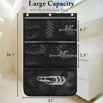 Mesh Shower Caddy Hanging, Quick-Drying Shower Organizer with 7 Pockets, Portable Bathroom Organizers and Storage for Shampoo, Soap, Loofah, Travel, and Cruise Essentials