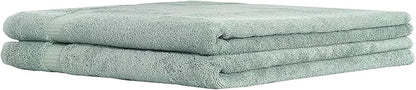 SALBAKOS 100% Turkish Cotton Extra Large Bath Sheet Set of 2 35x70 inch | Heirloom Quality | Hotel & Spa Collection | Soft, Absorbent Oversize Bath Towels | Made in Turkey (Green, 2 Bath Sheets)