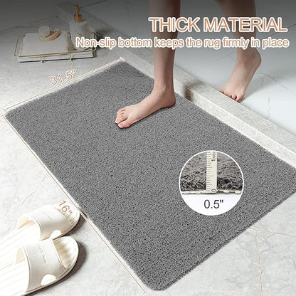 Joyhalo Bathtub Mat Non Slip, Bath Mat for Tub, Shower Mats for Inside Shower, 17x30 Inch, PVC Loofah Bathroom Mats for Wet Areas, Quick Drying, Grey