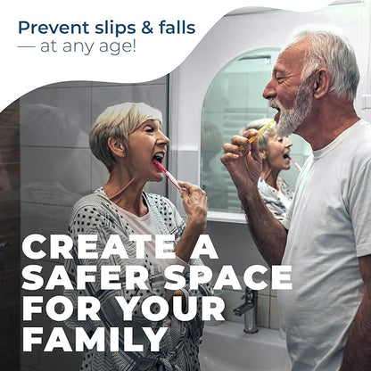Anti-Slip Shower Stickers - Help Reduce Slipping in Bathtub & Shower, Pink Non-Slip Bath Strips, Strong Adhesive Bathtub Appliques Suitable for Homes with Kids, Adults & Seniors - 24 Pcs - Homergy