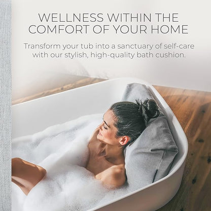 BADESOFA® Luxury Bathtub Pillow L - Large Bath Pillow for Therapeutic Neck and Back Support Quick-Drying - Washable Full Body Bath Tub Cushion - Luxury Spa Cushion in Grey