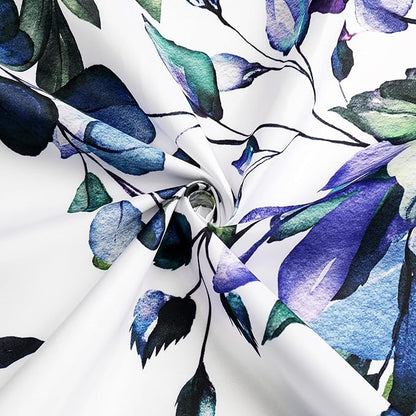 Gibelle Small Stall Shower Curtain 36 x 72, Narrow Green Eucalyptus Leaves Shower Curtain, Watercolor Floral Plant Bathroom Curtains Shower Set