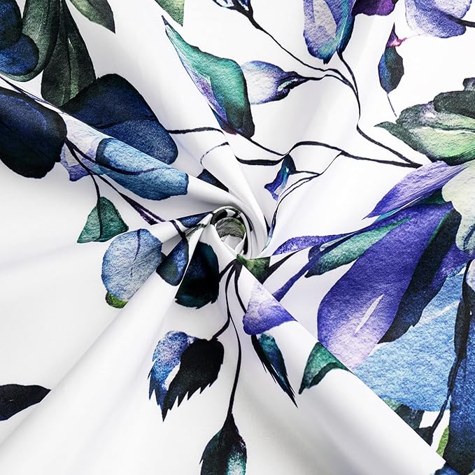 Gibelle Spring Floral Shower Curtain for Bathroom, Watercolor Green Eucalyptus Leaves Plant Shower Curtain Set, Washable Polyester Fabric 72x72 Inch
