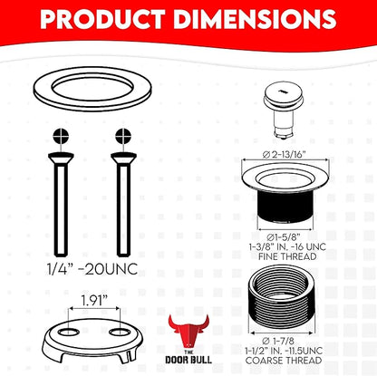 Tip-Toe Bathtub Drain Trim Kit with Two-Hole Overflow Faceplate – All Brass Tub Drain Stopper Replacement – Fits Fine or Coarse Thread Drain Shoe – Universal Tub Drain Assembly