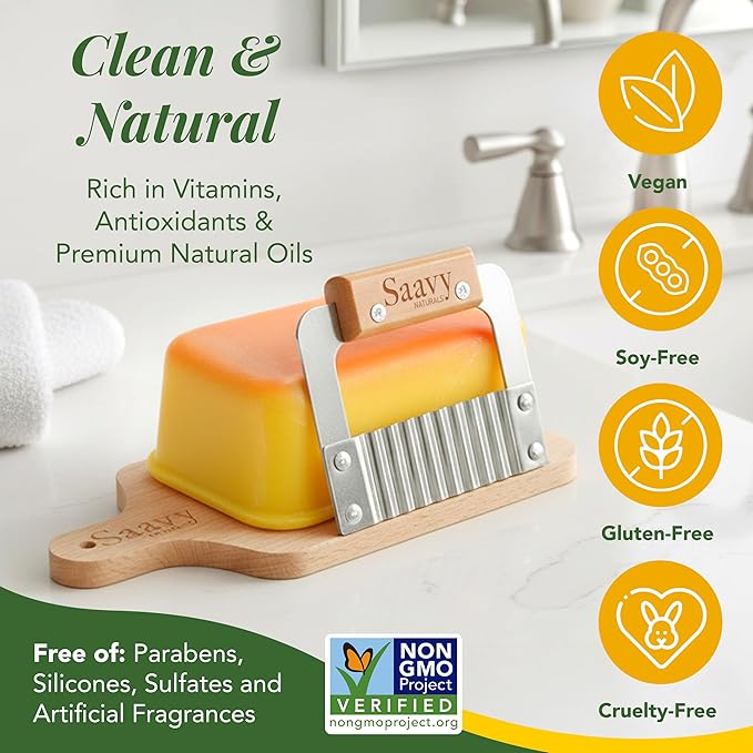 Saavy Naturals Handmade Soap Yuzu & Meyer Lemon - Plant-Based Ingredients(1LB)