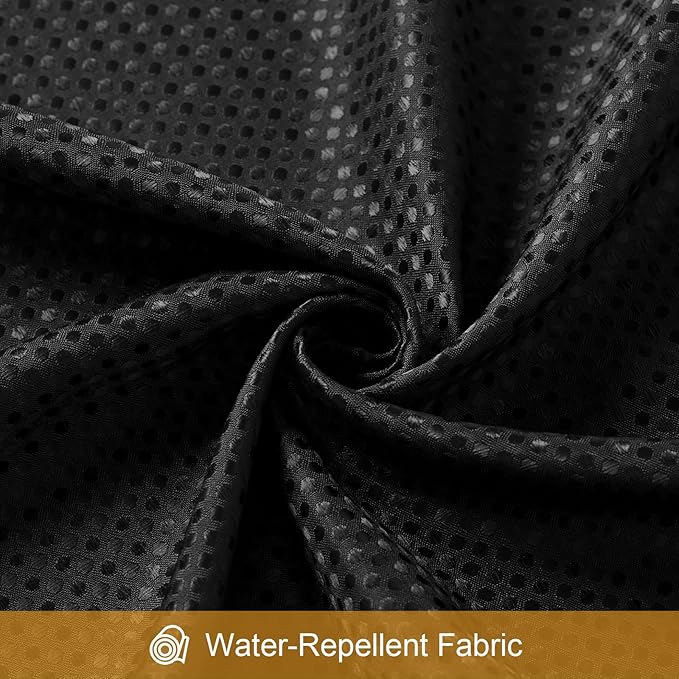 3 in 1 Long Shower Curtain Set-72 W x 78 H, Black Waffle and PEVA Liner Set with 12 Stainless Steel Hooks, Waterproof Fabric for Bathroom