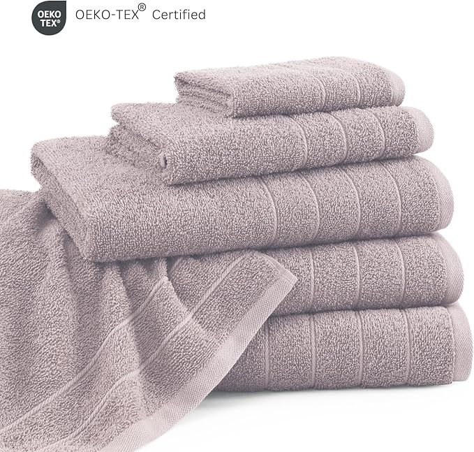 Casa Platino 100% Cotton Bathroom Towels Set - 24 Pcs - Ring Spun, Soft & Absorbent - 2 Bath Sheets, 2 Gym, 2 Bath, 4 Fingertip, 6 Hand Towels, 8 Washcloths - Perfect for Home & Salon - Platinum
