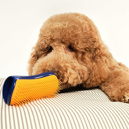 Pet Teezer Detangling Dog Grooming Brush, Dog Bath Brush for Long Haired Breeds and Wet or Dry Fur, Large, Navy & Orange