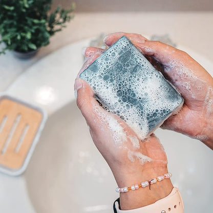 Keika Charcoal Christmas Soap – Santa’s Naughty Bar, Lump of Coal Holiday Gift Idea Stocking Stuffer for Men Women Teens, Natural Black Soap for Eczema, Psoriasis, Oily Skin, 5 oz.